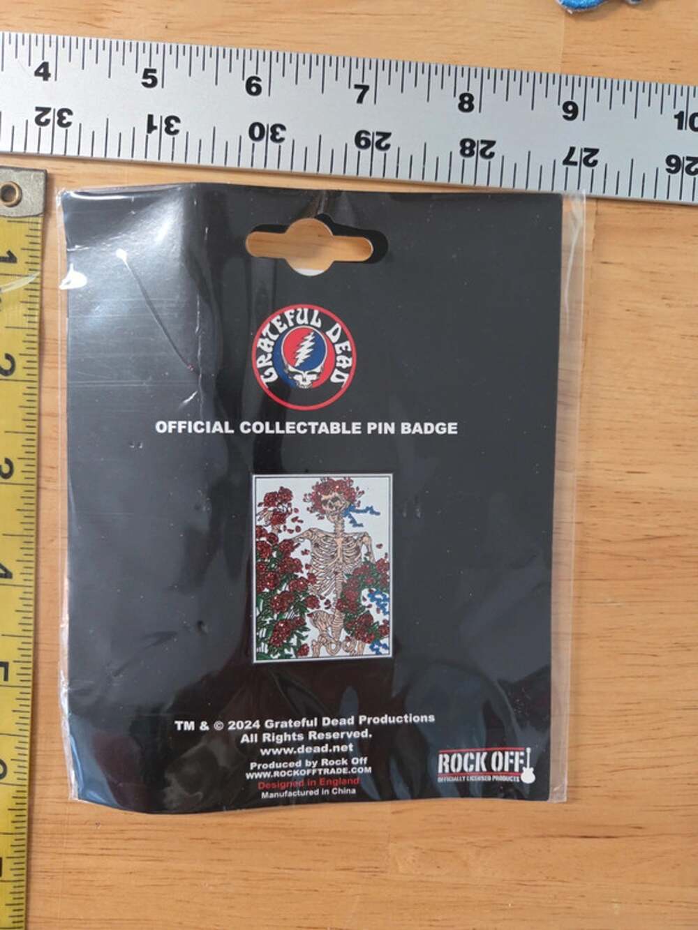Grateful Dead Bertha Skeleton Roses Enamel Pin Badge Official Licensed 2024